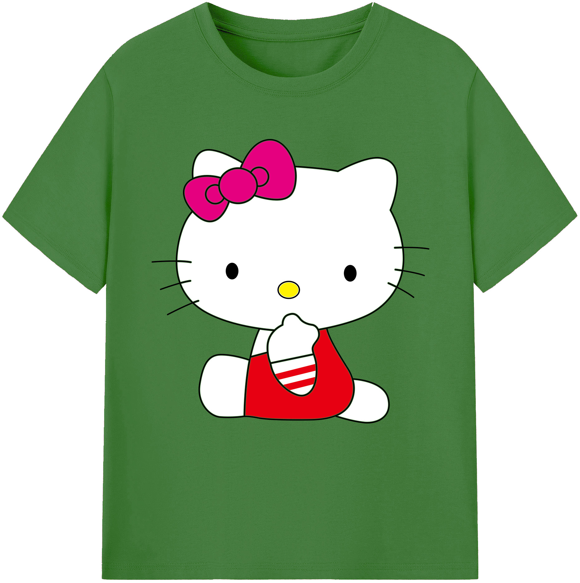 （画像用） Hello Kitty ハローキティ レディースカジュアルプリントTシャツ（綿100％）